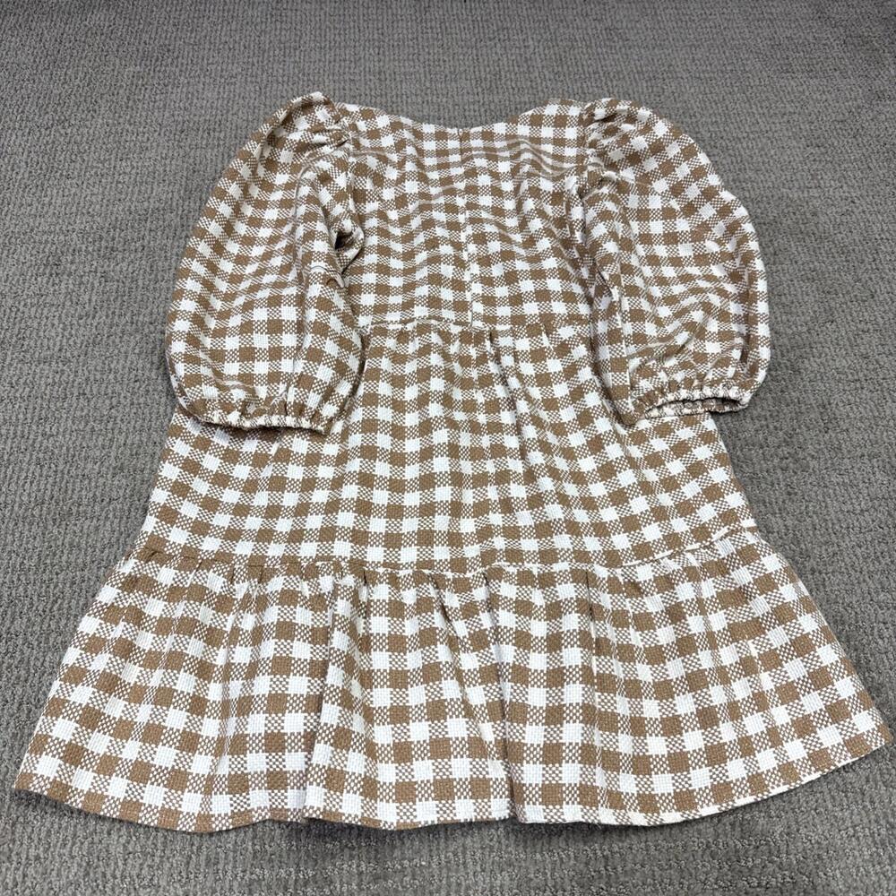 By The River Dress Beige White 3/4 Sleeve Women’s Size Large - Picture 10 of 11